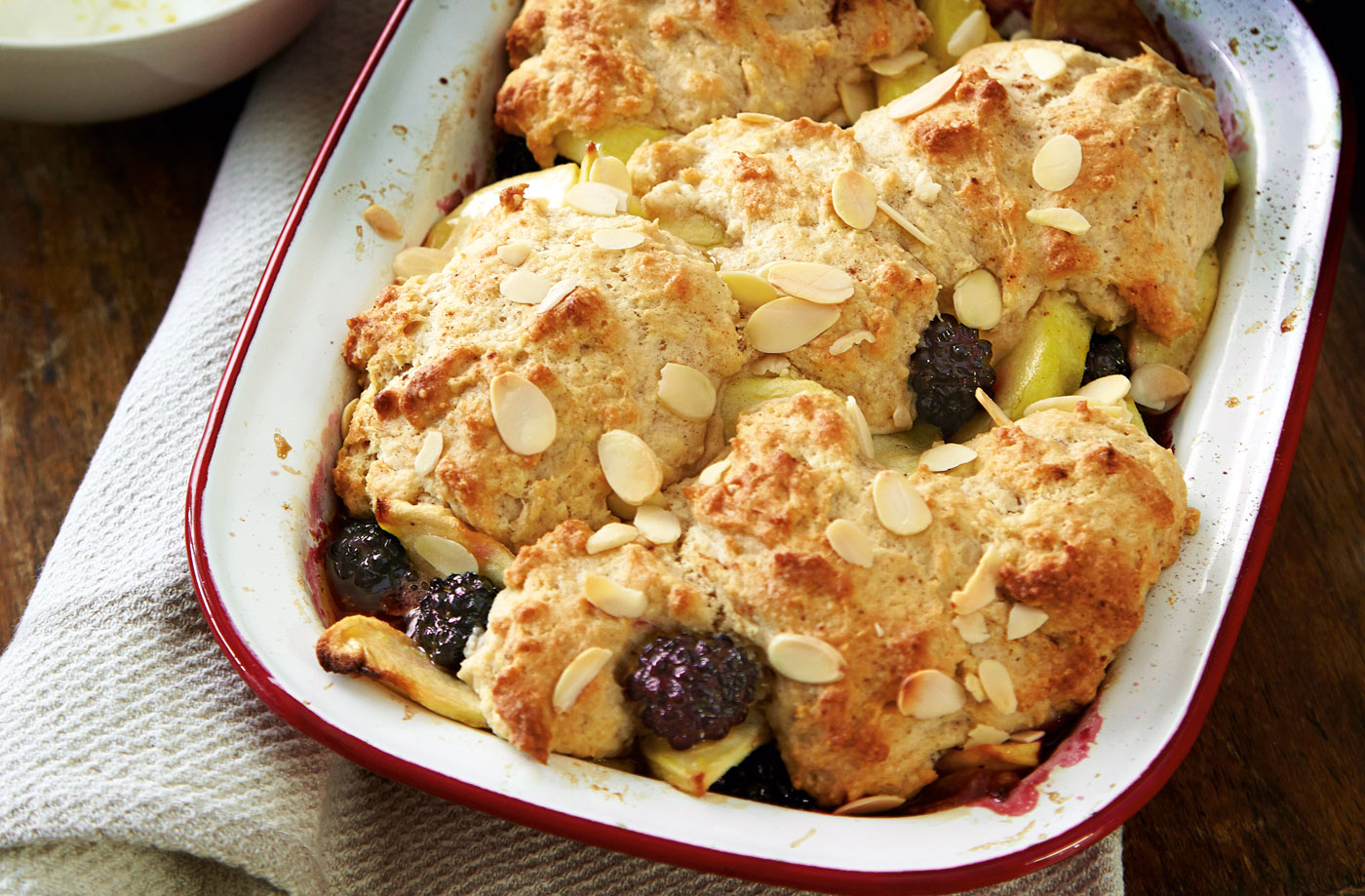 Blackberry and apple cobbler with lemon yogurt recipe