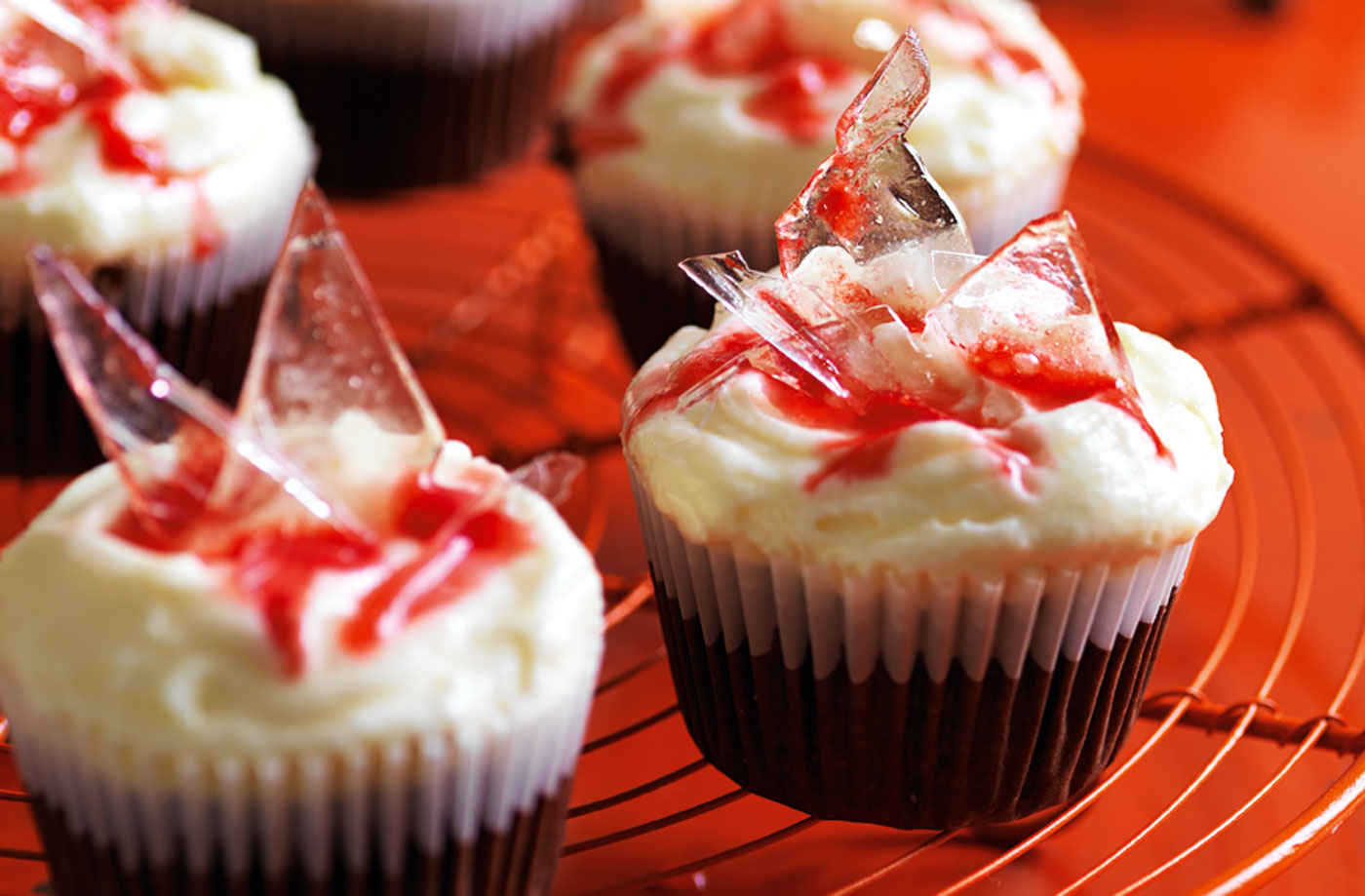 Red velvet broken glass cupcakes recipe