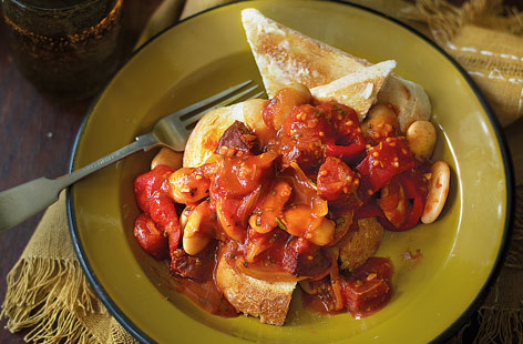 Packed full of flavour, the spicy Spanish sausage and creamy butterbeans form the base of this hearty and warming winter stew. Perfect for a batch cook (and may even taste better reheated), serve with hot, crusty buttered toast.