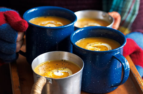 A great soup that will keep the whole family happy as the nights get cooler - roasted butternut squash, onions and garlic to warm you inside