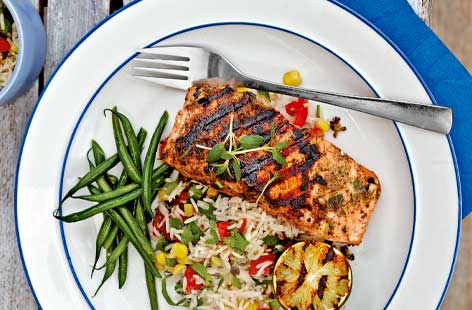 Want to bring the taste of the Caribbean to your BBQ cooking? This wonderful marinade mixture will definitely add some sunshine flavours to your salmon steaks. Zesty limes give a real citrus burst too.