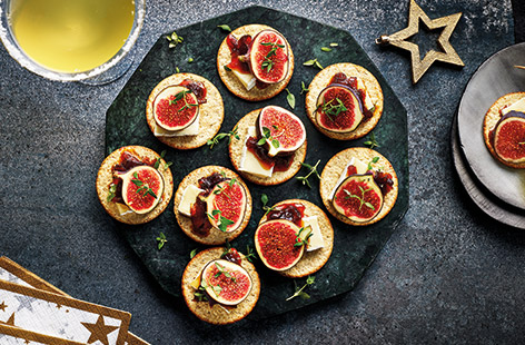 Channel all of the flavours of a classic cheeseboard in with these festive Brie canapés