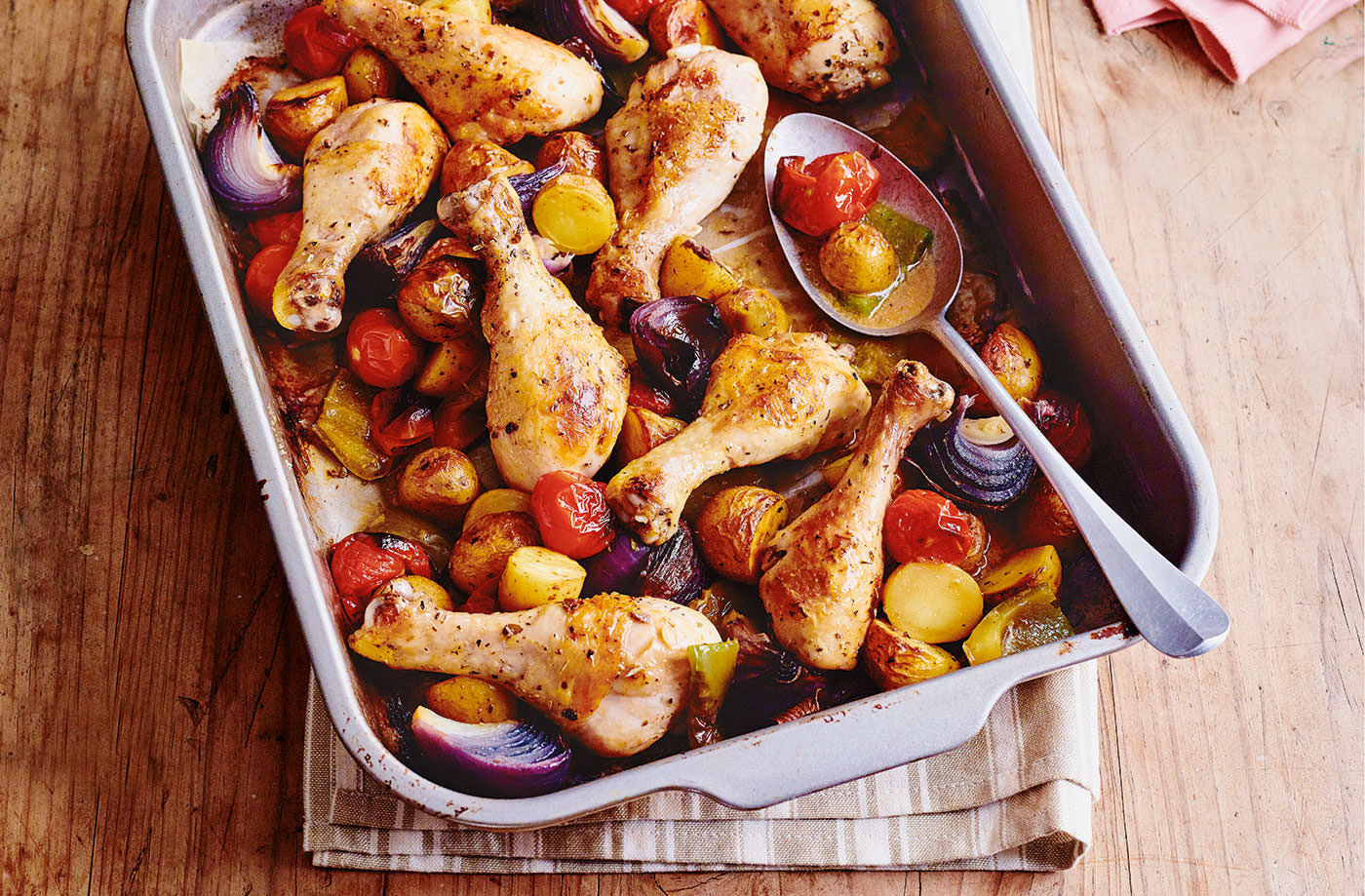 Chicken drumstick traybake recipe