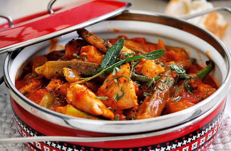 Get a real taste of Louisiana with this classic Cajun chicken gumbo recipe – a satisfying dish that can be cobbled together in well under an hour. Packed with peppers, celery, okra and tender chicken thighs, this rich stew goes especially well with a hunk of crusty bread.