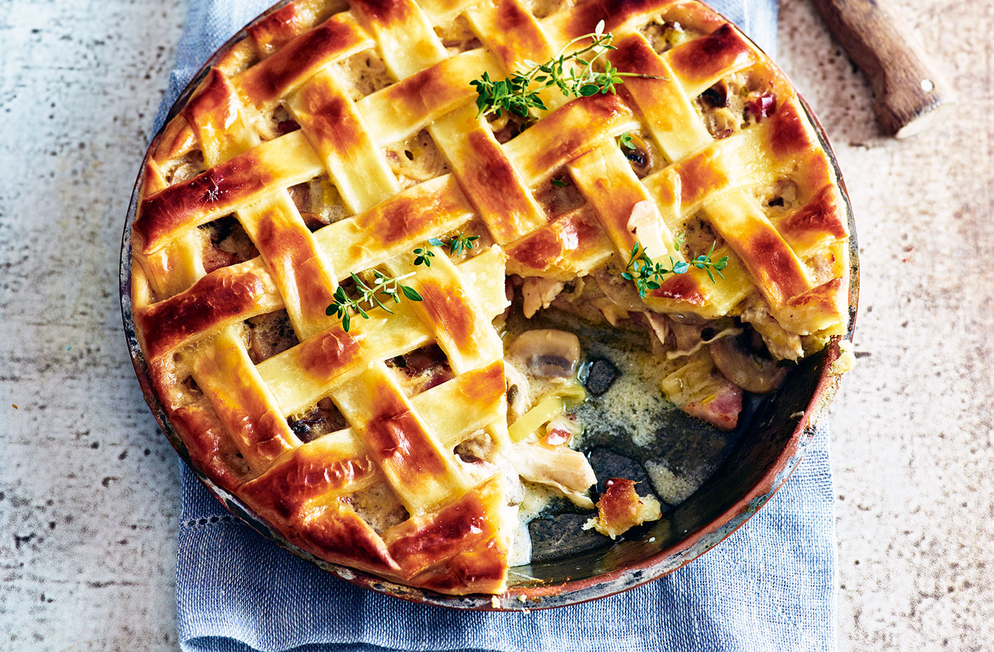 Chicken, pancetta and mushroom pie recipe