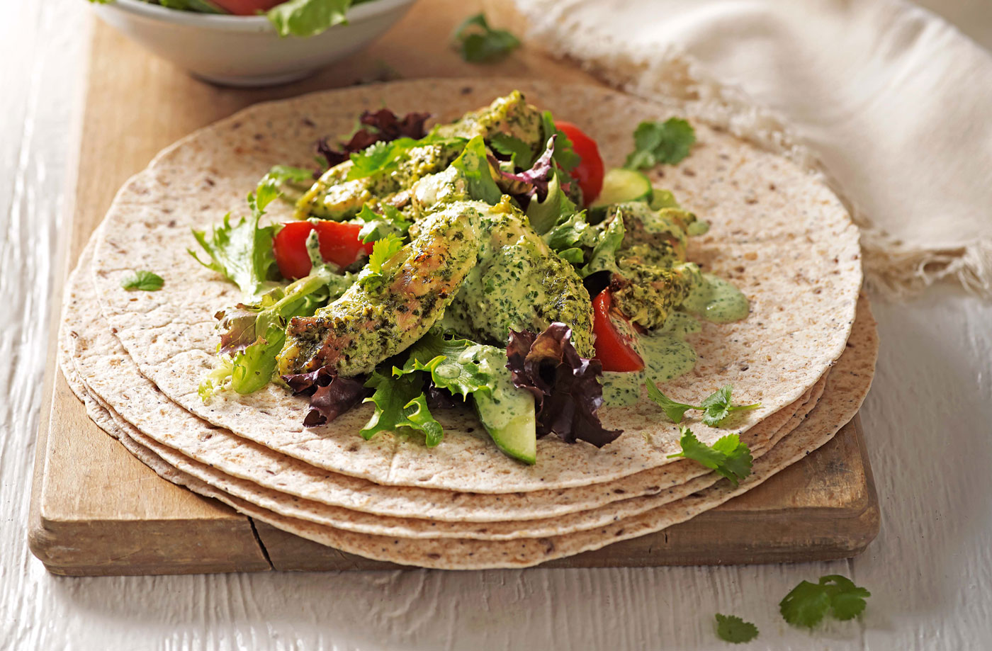 Green chicken tikka wraps recipe
