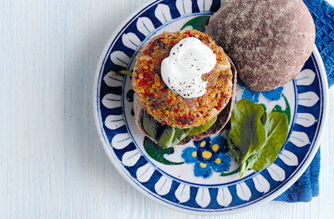 Whether you're veggie or want to cut down on your meat intake, these burgers need your attention! Rich red pepper and nutty chickpeas are always a good combination, while mixing a little cheese and fresh basil in to your patties adds extra depth and flavour.