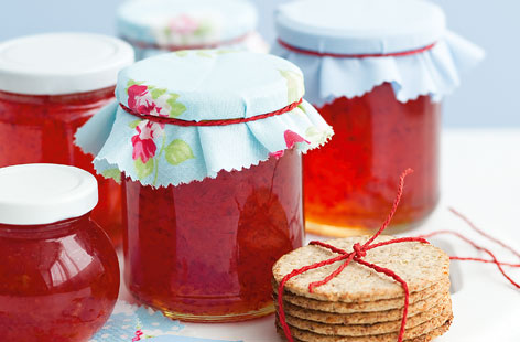 You'll need just five ingredients to make these bright and ruby-pink jars of chilli jelly: pectin, sugar, vinegar, red pepper, and chillies. Using scotch bonnets will give this excellent accompaniment to Cheddar cheese and crackers real fire power.