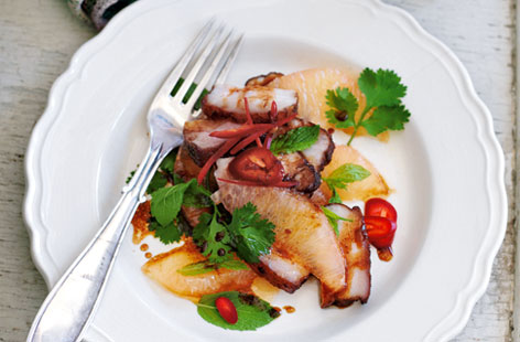 Try this Chinese style pork belly for an unexpected combination that really works. Cook rich pork belly in a sticky soy and ginger marinade and serve with a fresh, tangy grapefruit salad. 