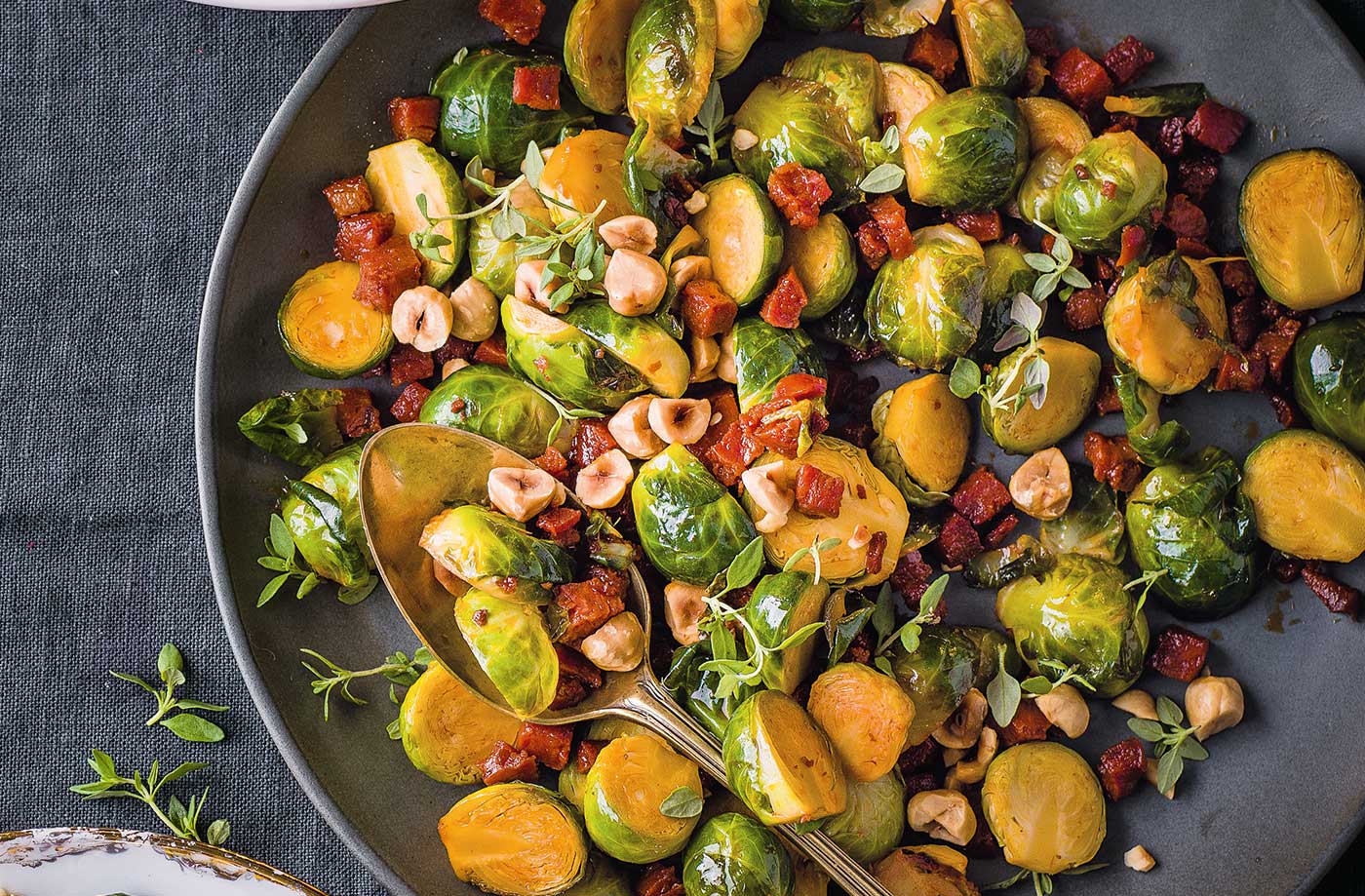 Chorizo and hazelnut sprouts recipe