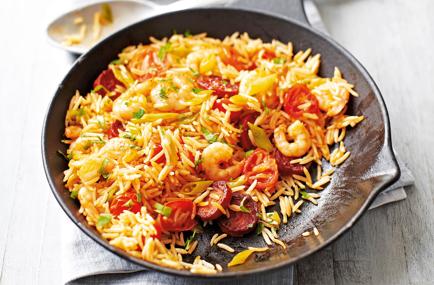 Chorizo and prawn fried rice recipe