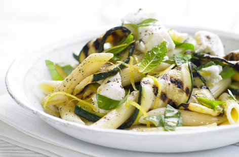 This quick, tasty and simple pasta dish, is also a good way of using up leftover courgettes. The flavours of basil, mint, lemon and courgette really sing of summer, while light, creamy ricotta tops it all off.