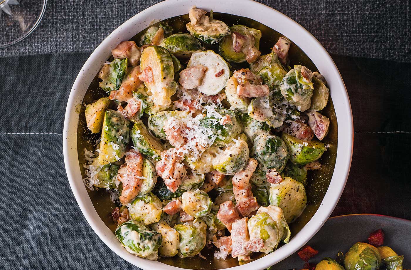 Creamy bacon sprouts recipe