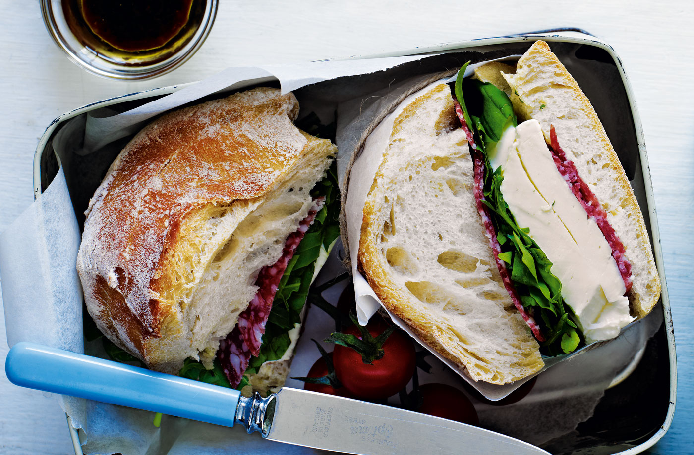 Crusty Italian roll with balsamic tomatoes recipe
