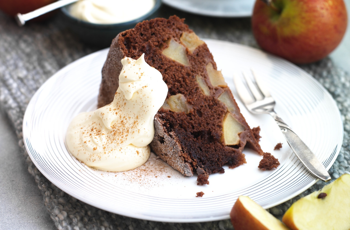 Spiced dark apple cake recipe