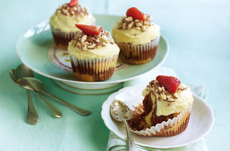 Kids love making marbling on these cupcakes, just don't overdue it with the skewer or the effect will be lost
