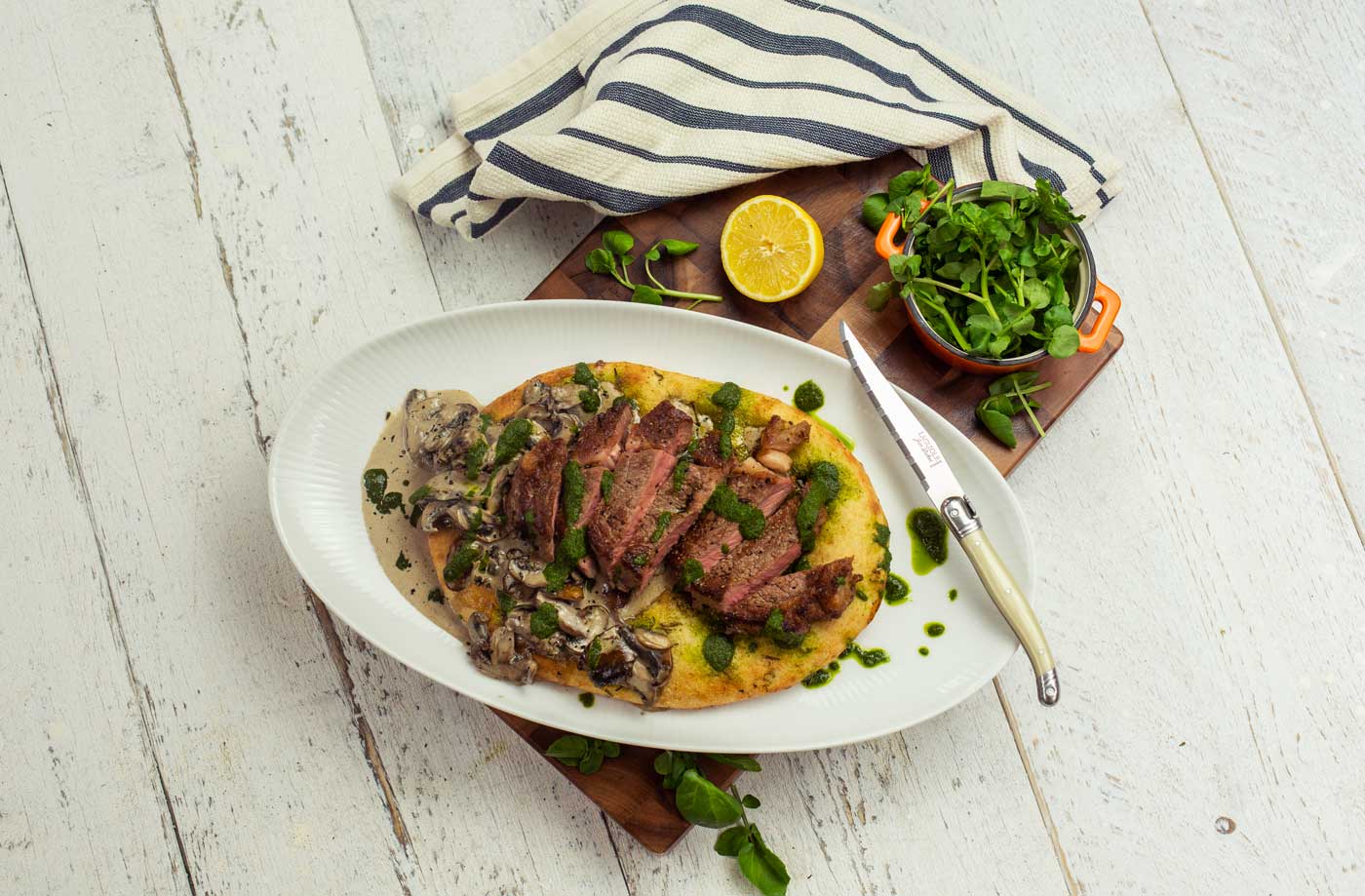Seared steak flatbread sharer recipe