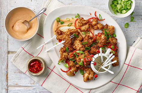 If you're rustling up a platter of party food, then you'll want to include these crispy-coated tender chicken pieces.