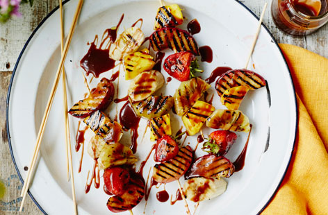 Let your summer sizzle with our simple yet delicious seasonal recipes. These fruit kebabs make for a tasty treat – they’re suitable for vegetarians and they couldn’t be easier to create