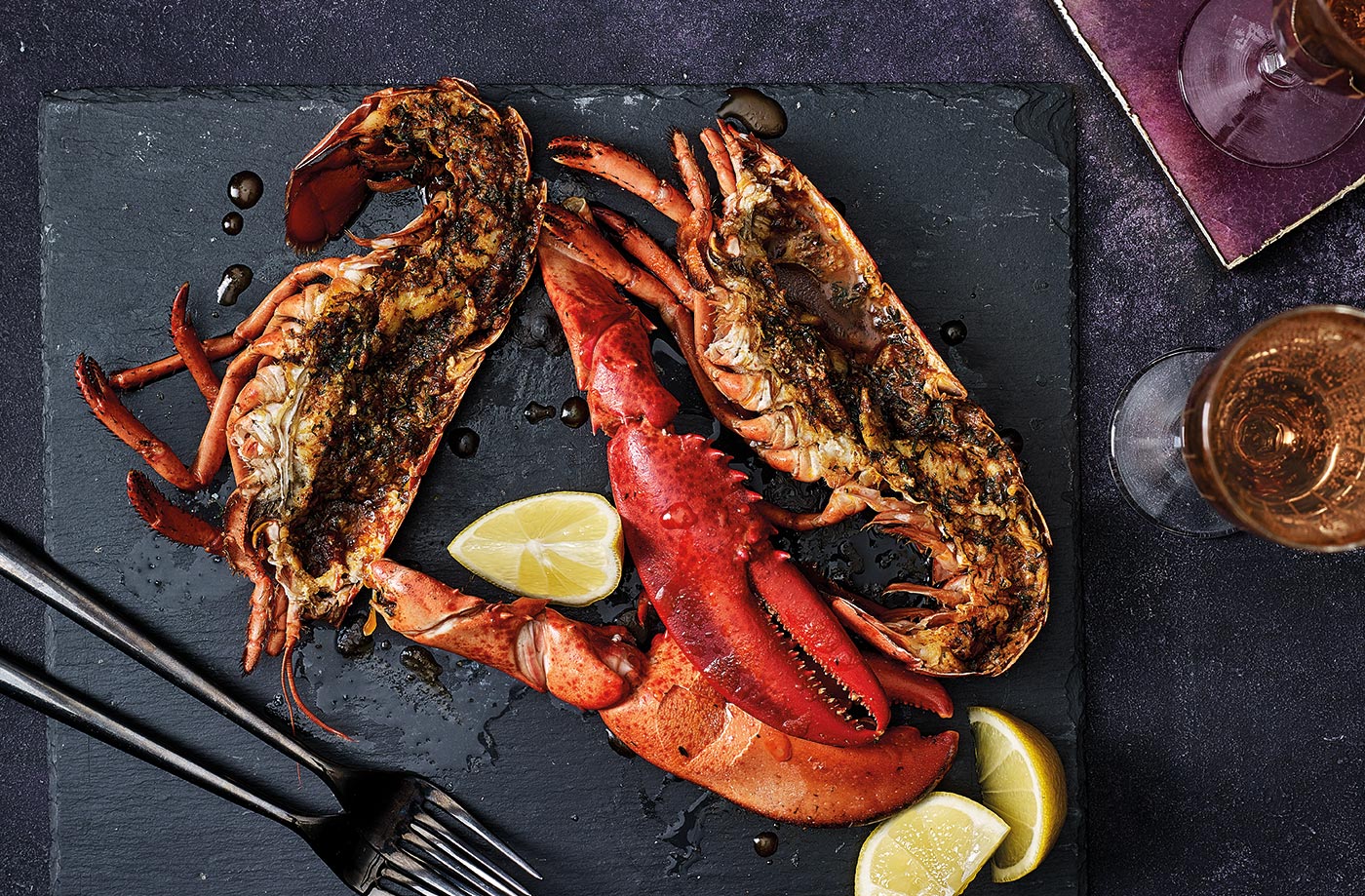 Grilled lobster with lemon and paprika butter recipe