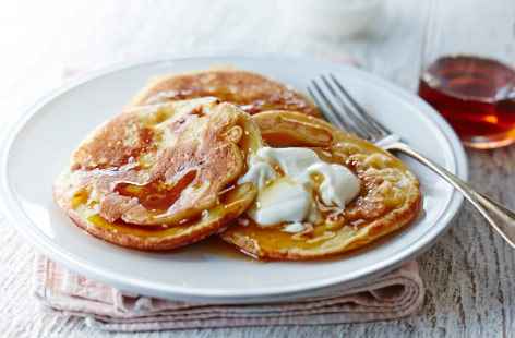 Everyone loves pancakes and these fluffy buttermilk versions have a healthy twist with added banana for sweetness. Perfect for breakfast, serve these banana pancakes on their own for a healthy start to the day, or with a little natural yogurt and maple syrup if liked.