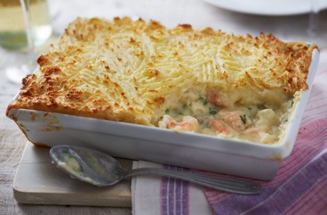 If you're after a fish pie, minus the dairy, try this easy-to-follow recipe. Soya milk adds a unique nuttiness, while the combination of white fish and prawns gives all the flavours of a classic fish pie.