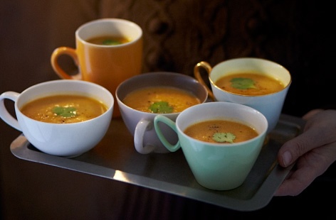 Make the most of seasonal pumpkin with this spicy, punchy pumpkin soup. The Thai red curry paste and ginger add heat, while coconut milk provides some sweetness and light. A great dish to have at Bonfire Night and Halloween celebrations.