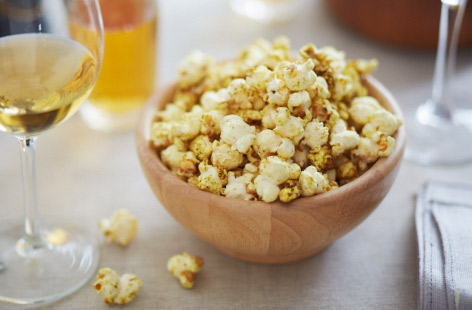 Cumin, cinnamon, paprika and black pepper put the 'posh' in posh popcorn whether you want a snack for a home cinema night or an appetiser that makes a change from crisps and dips. Five minutes and you're ready to go.