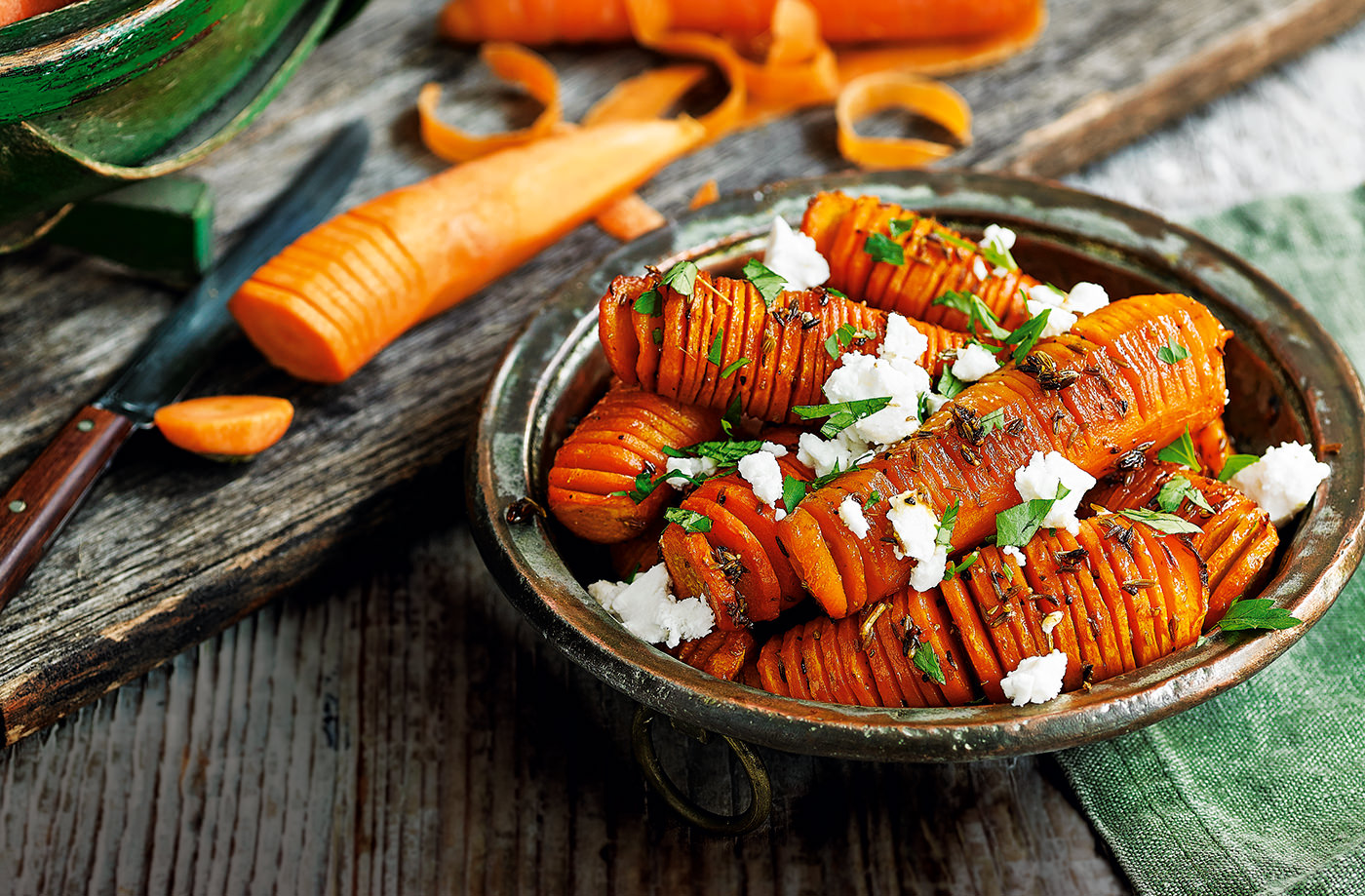 Cumin and fennel hasselback carrots recipe