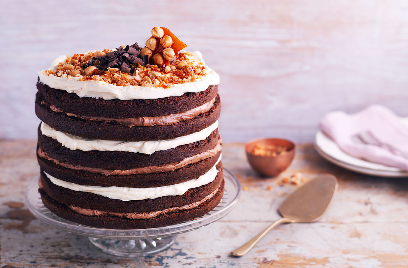 Hazelnut and double chocolate cake recipe