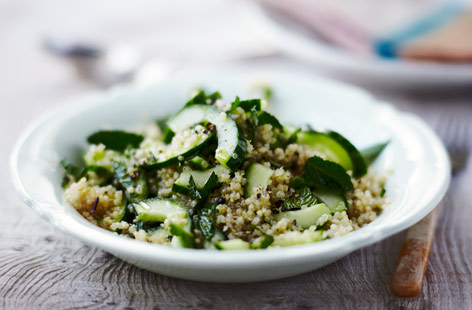 With only six ingredients, this is a refreshing, healthy salad that's perfect as a side dish with chicken or fish or for a light lunch by itself, with cucumber adding crunch and mint adding a taste of summer.