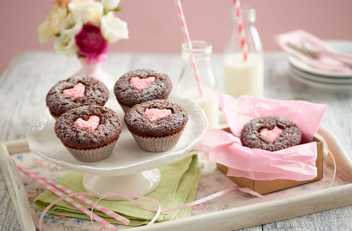 Heart chocolate cupcakes recipe