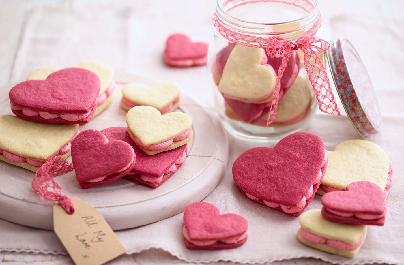 Heart sandwich cookies recipe