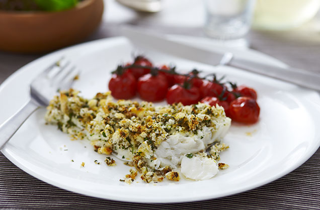 Herb-crusted cod recipe