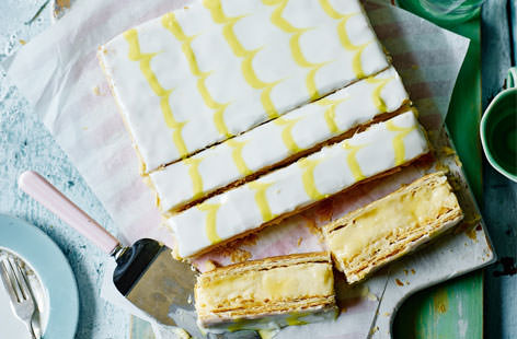 Sit back on a summery afternoon and snack on these stacked custard slices. Adding lemon curd to the creamy filling and sandwiching between buttery flaky pastry, gives an elegant bake that tastes just as good as it looks