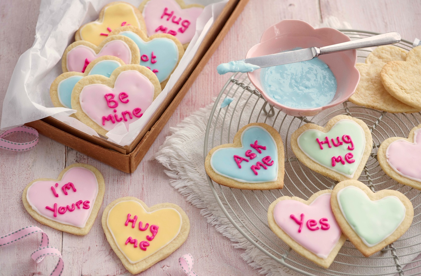 Love-heart almond biscuits recipe
