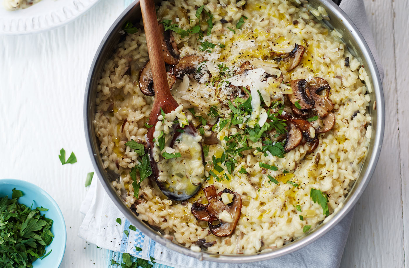 Mushroom, mascarpone and rosemary risotto recipe