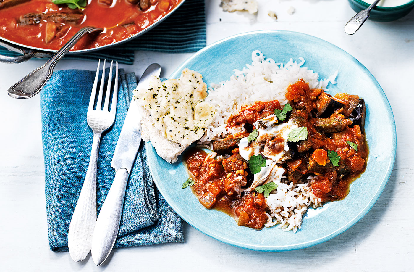 Aubergine, okra and tomato curry recipe