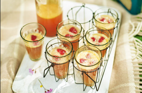 Kick back on your picnic blanket and sip on a glass of traditional pink lemonade. Made with fresh raspberries, lemons and pink grapefruit, juiced and topped up with sparkling water, this pretty picnic drink is sure to refresh