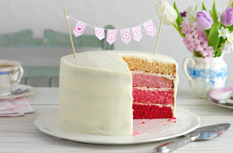 You're guaranteed to make mum's day with this stunning cake recipe. With four tiers of perfectly pink sponge and creamy icing, it's a showstopper that's sure to impress