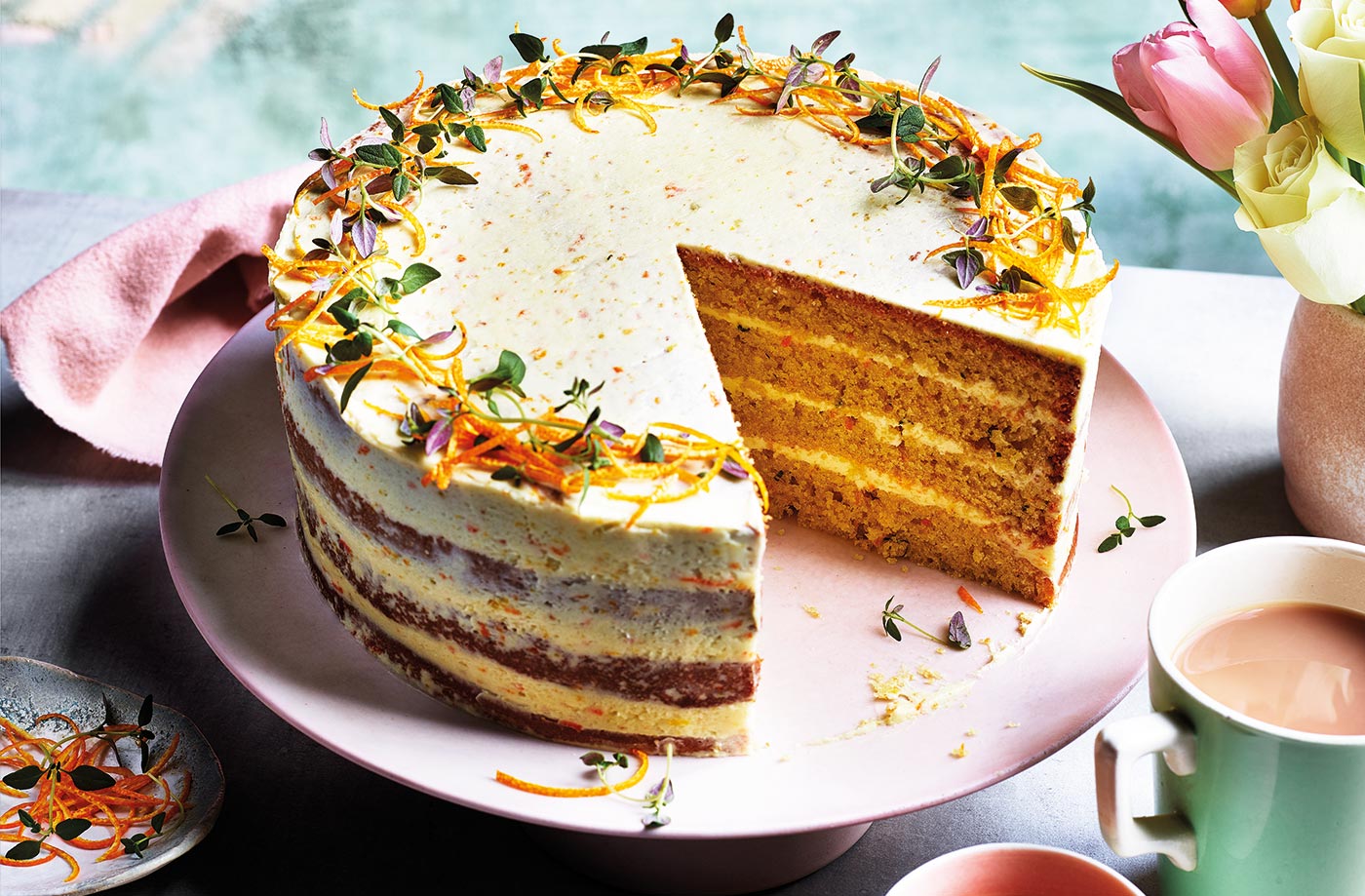 Orange, olive oil and thyme cake recipe