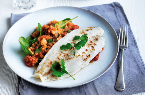 This delicate fish is paired with a filling red lentil dhal, making this a bold and delicious combination.