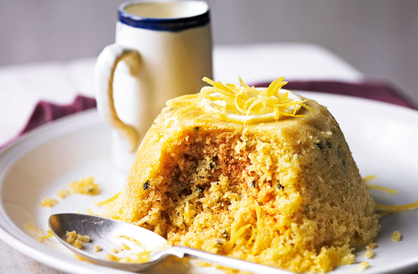 Passion fruit and lemon steamed pudding recipe