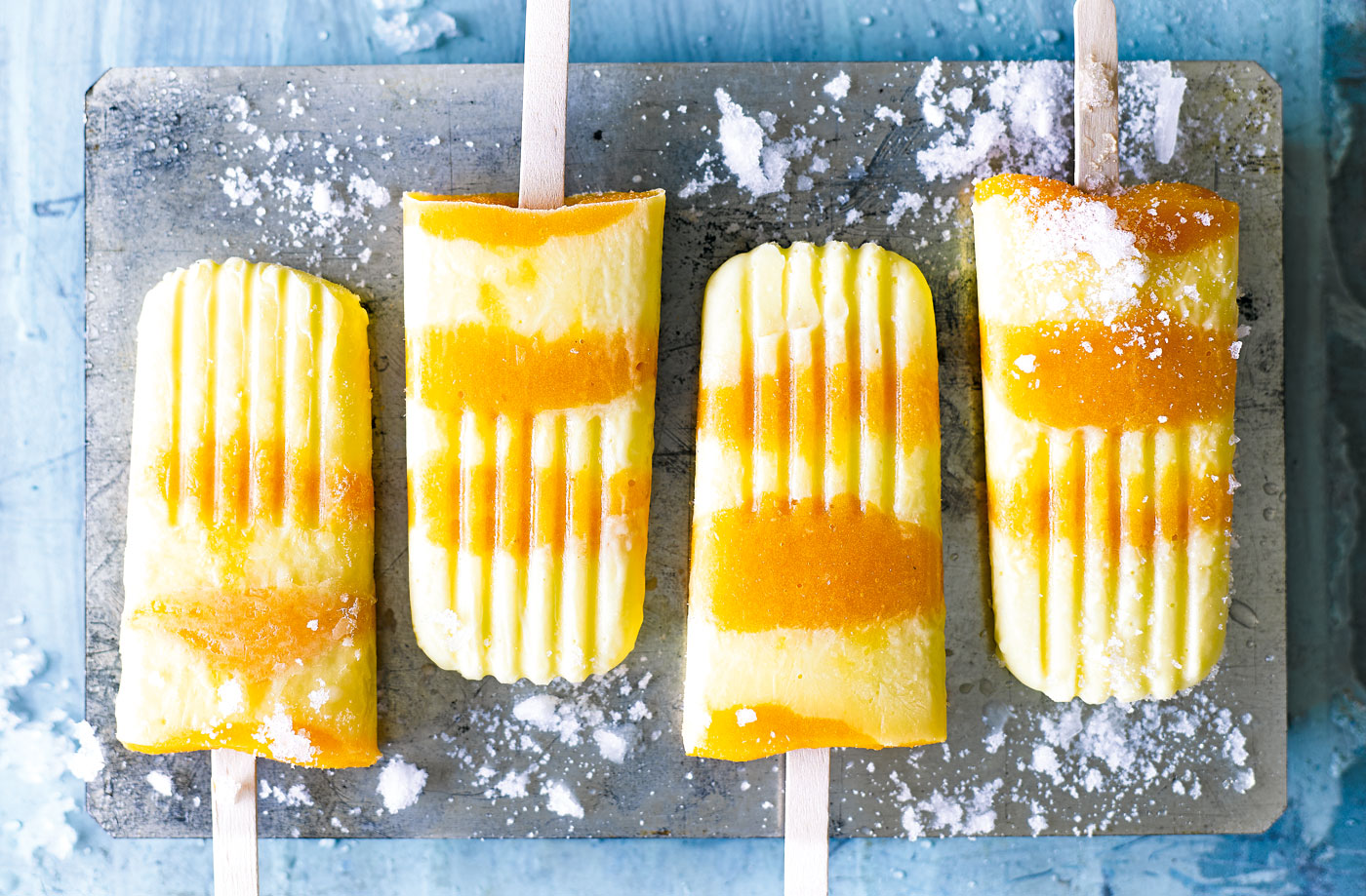 Peaches and cream ice lollies recipe
