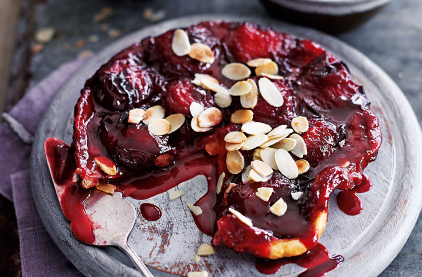 Plum and almond tarte Tatin recipe