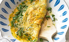 Asparagus, herb and gruyère omelette recipe