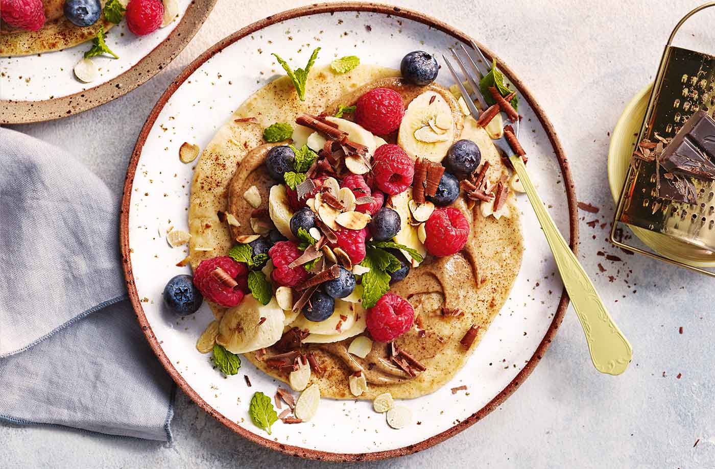 Almond, berry and banana breakfast tacos recipe
