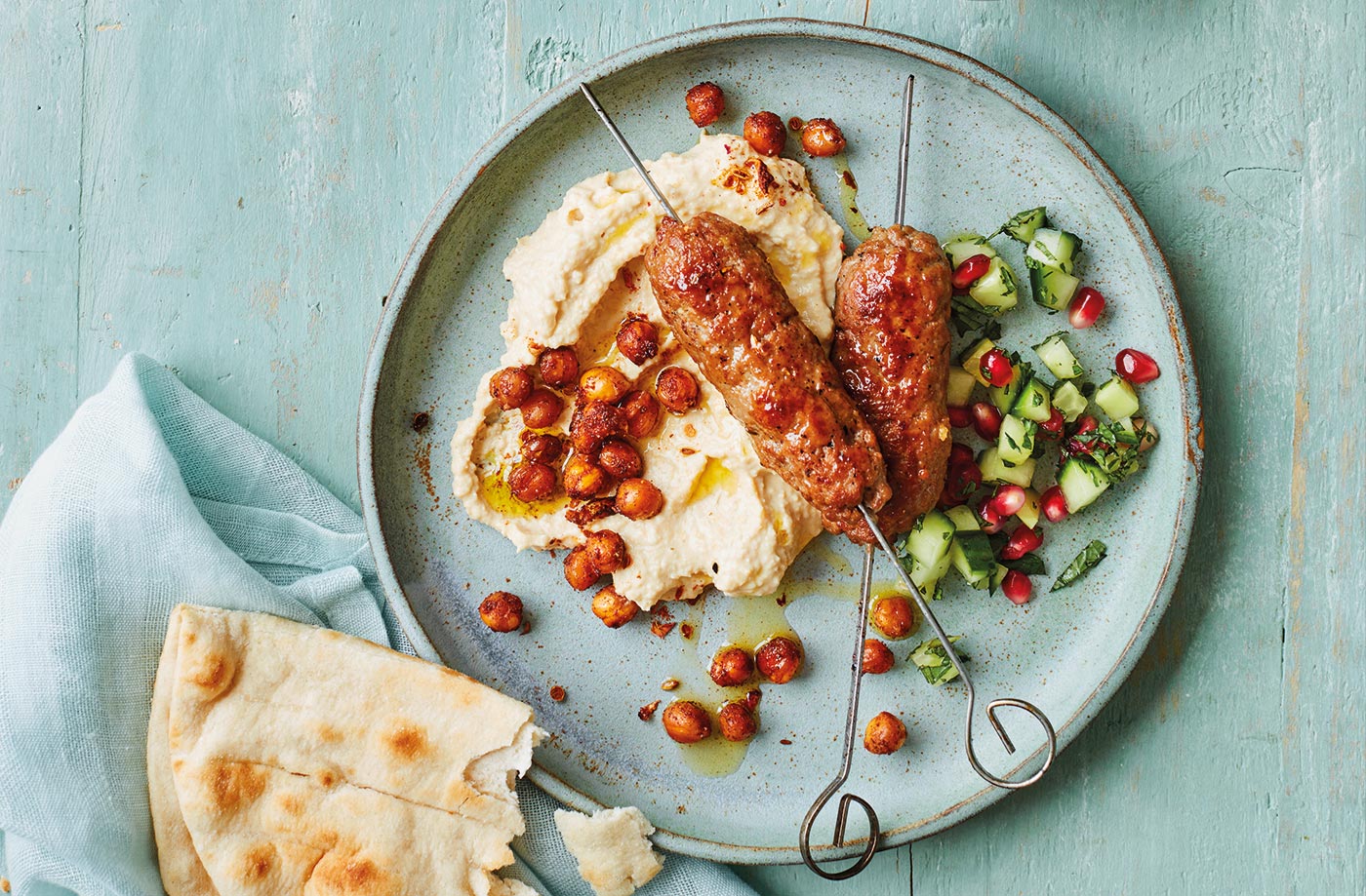 Lamb kofte with houmous  recipe