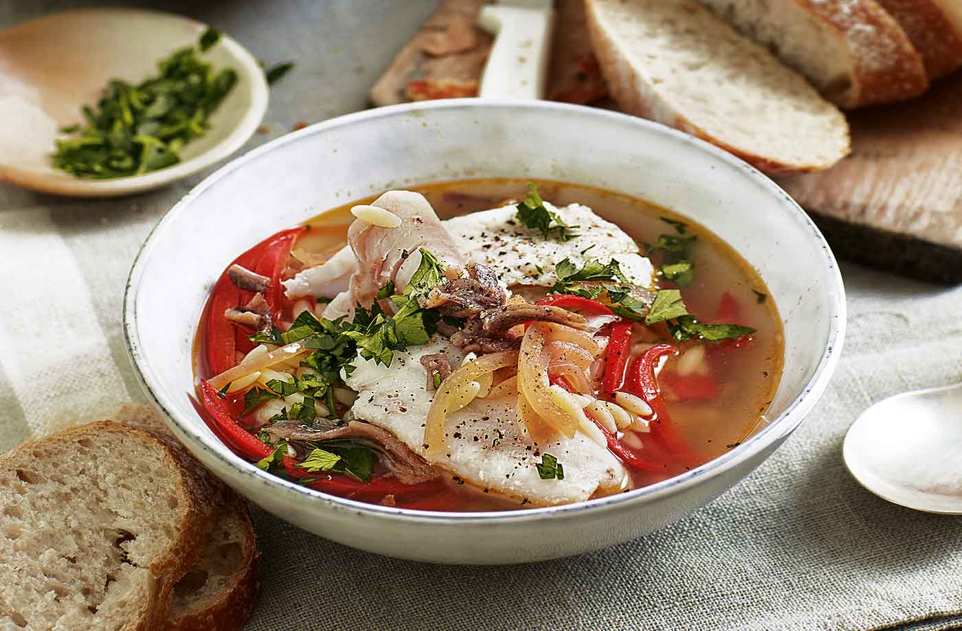 Sicilian-style hake broth recipe