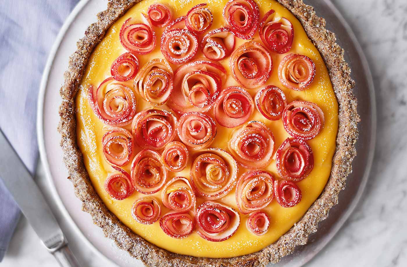 Apple 'rose' custard tart recipe